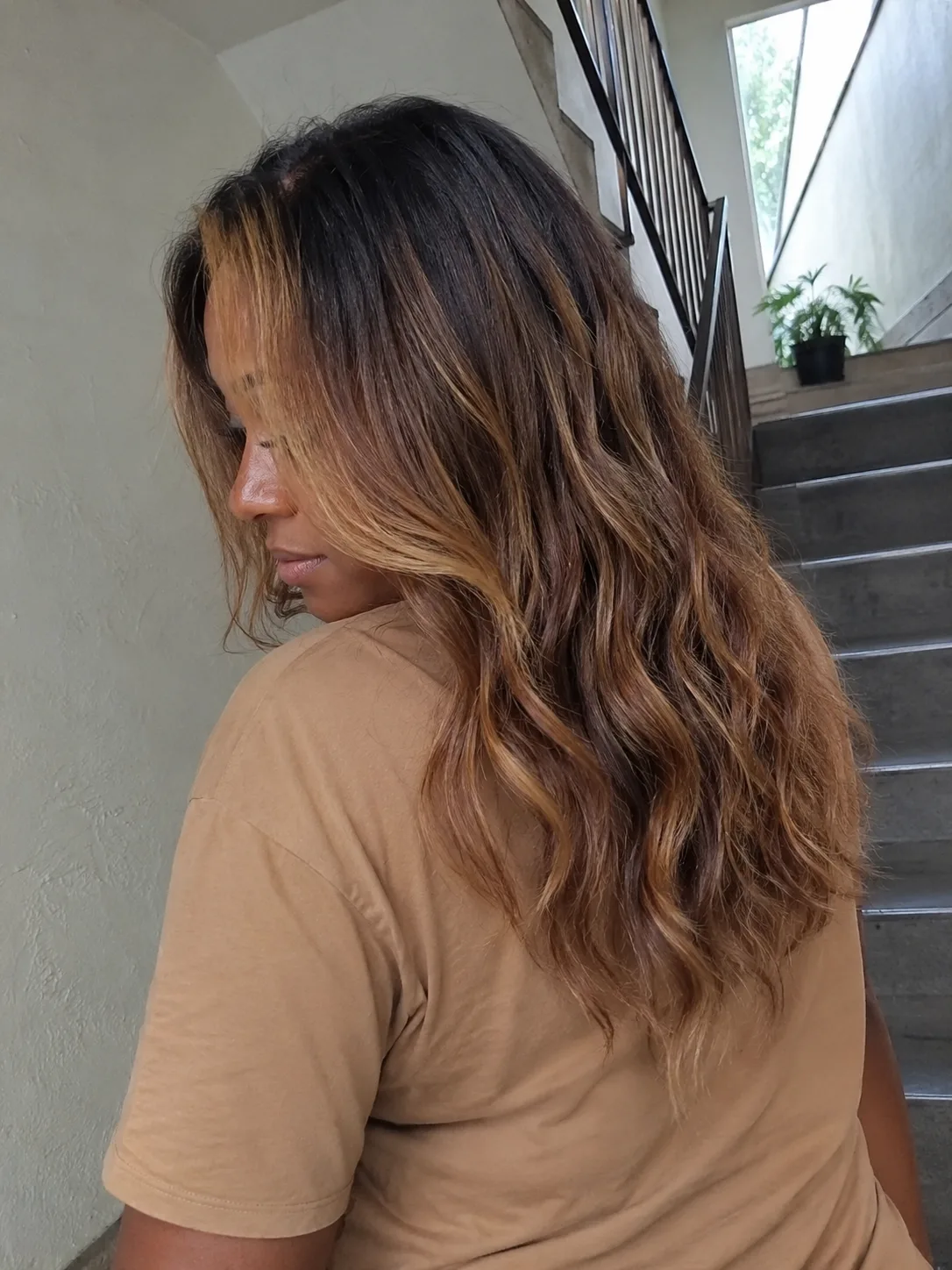 Air dried natural beach waves with soft frizz and relaxed texture
