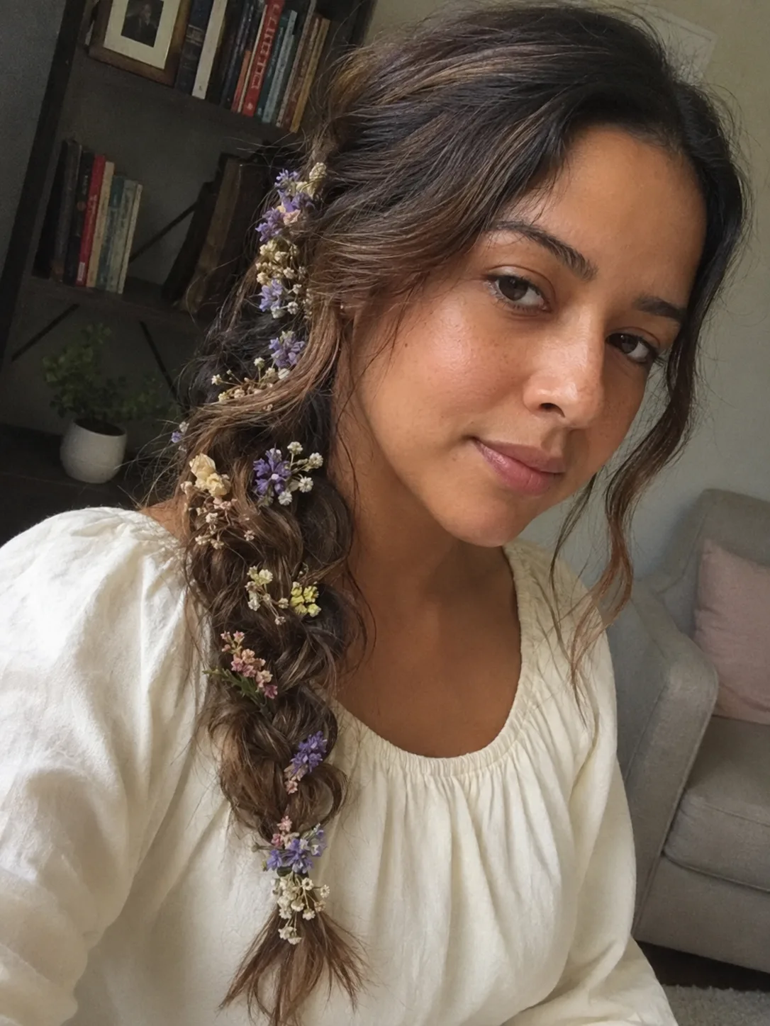 Architectural fine hair Dutch braid for Ren Faire minimizing backcombing frizz