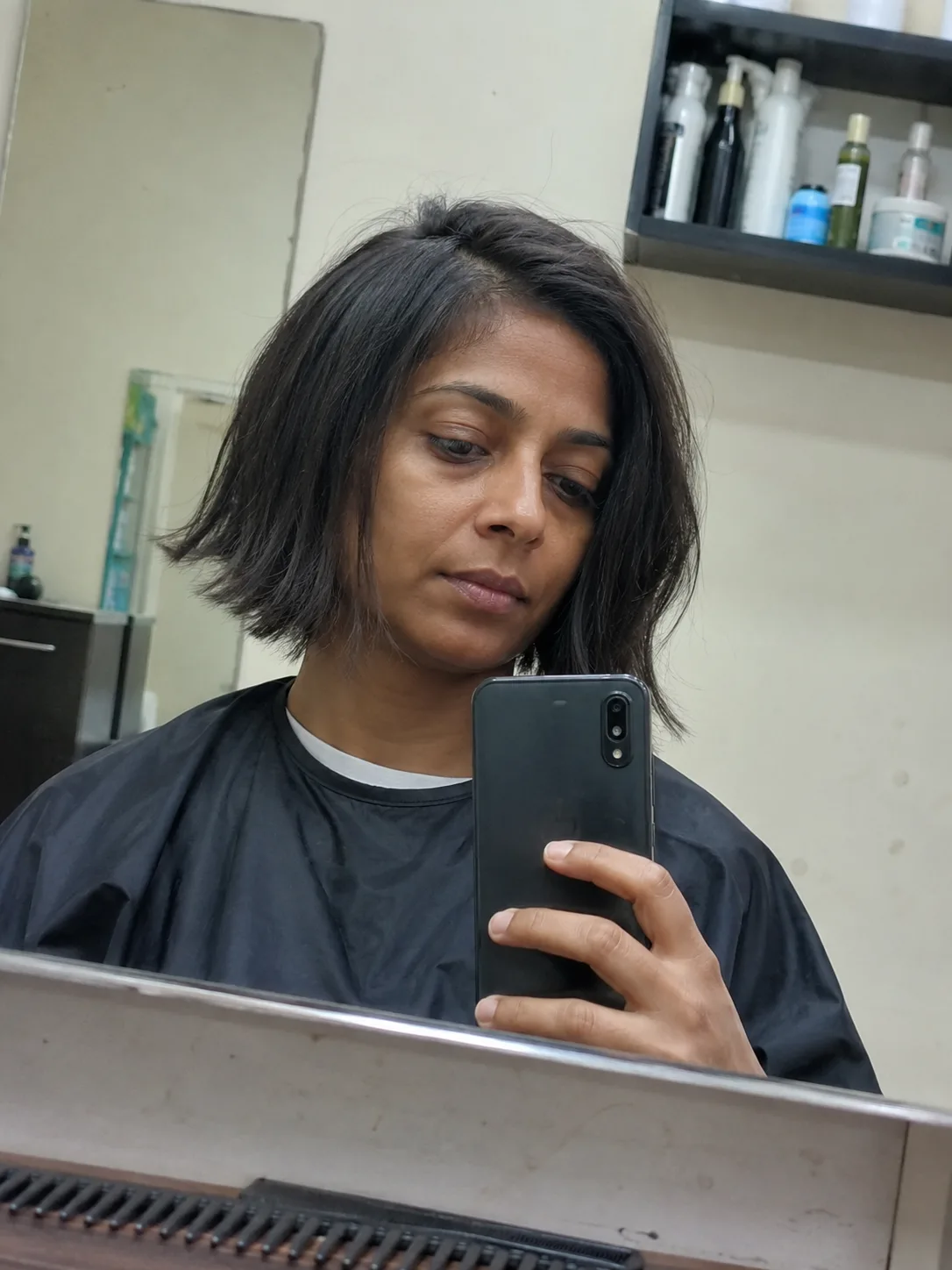 Curtain bang layers with soft brown dimension