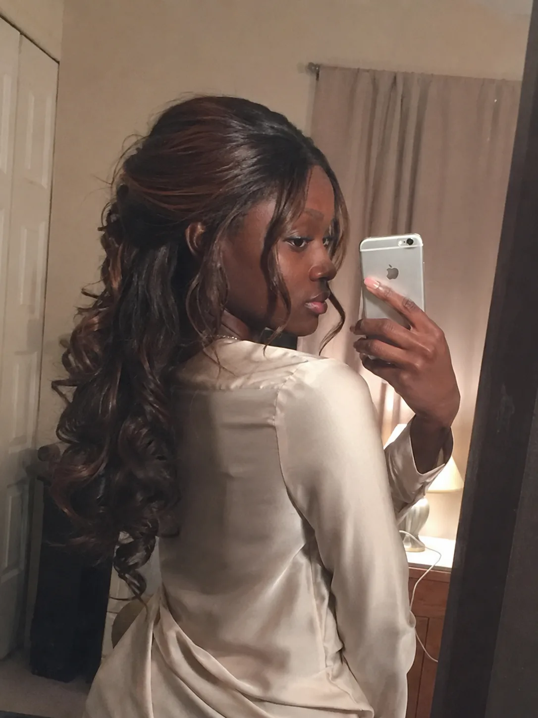 Easy prom hairstyles to do yourself with braided half-up crown and soft loose waves