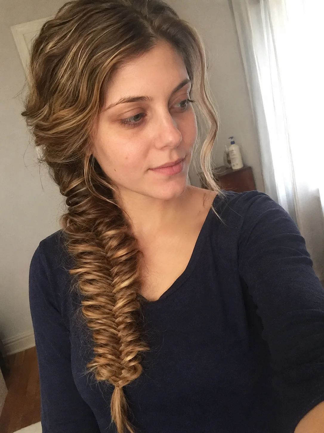 Half up medieval inspired hairstyle modified for shoulder length hair adaptation