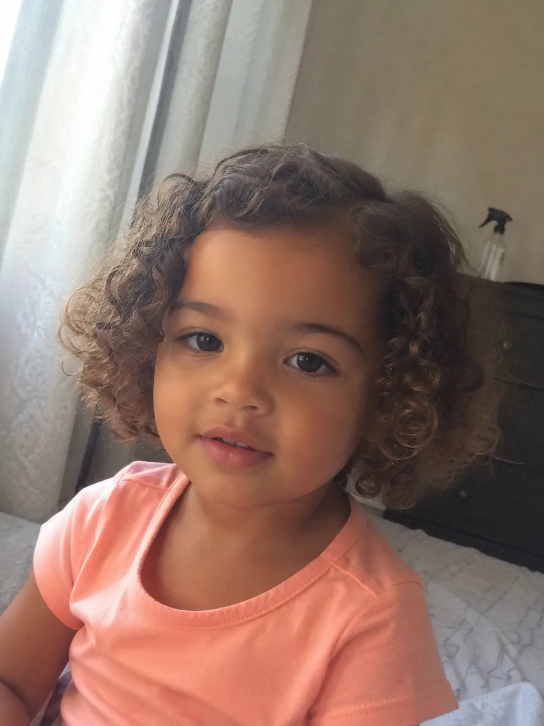 Healthy toddler ends maintained with deliberate shape trims during a long grow-out