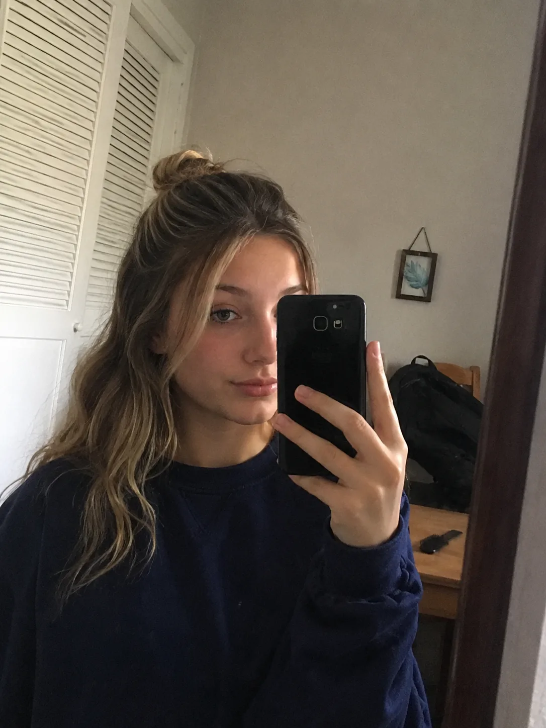 Loose low side ponytail hairstyle for quick school morning routines