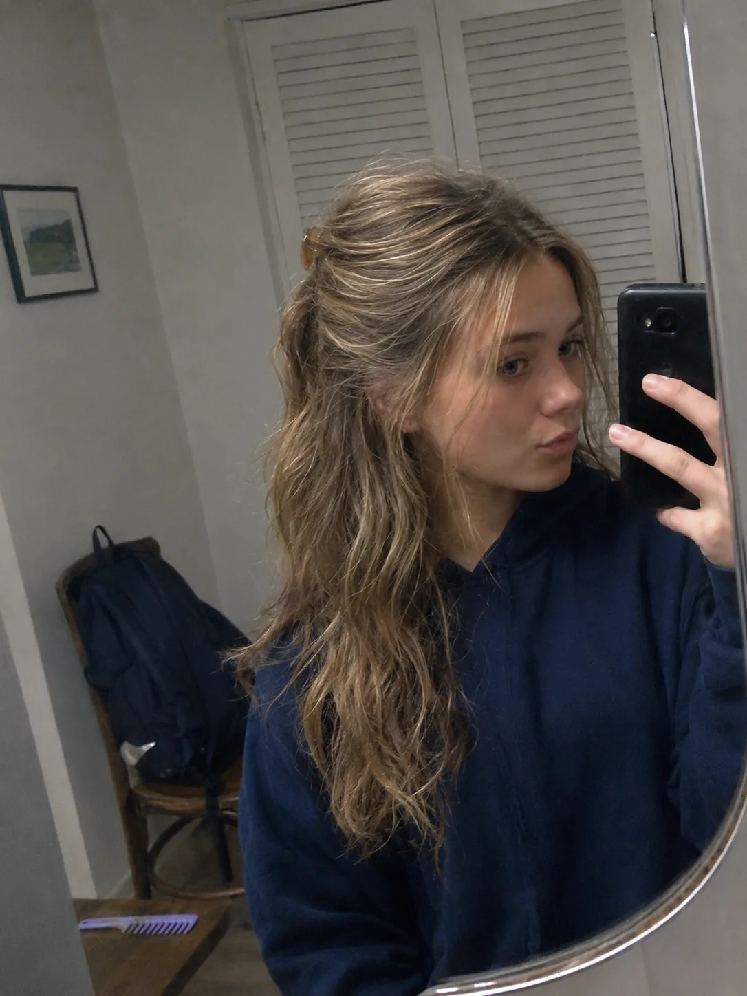 Low bubble ponytail hairstyle for practical back to school mornings