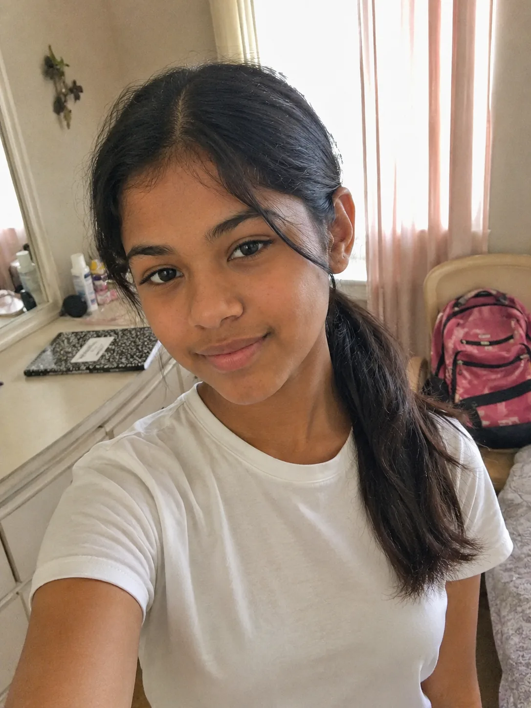 Straight long blunt haircut for easy back to school hairstyles on smooth medium-density hair