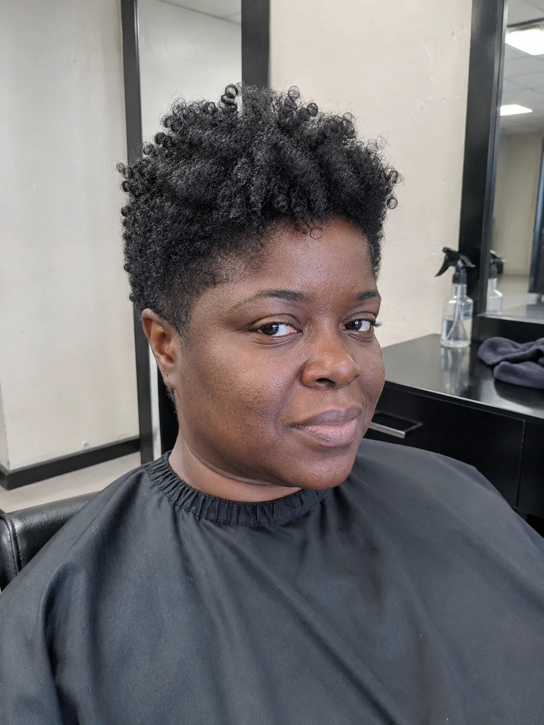 Tapered natural cut for round face haircuts short with curly volume on top