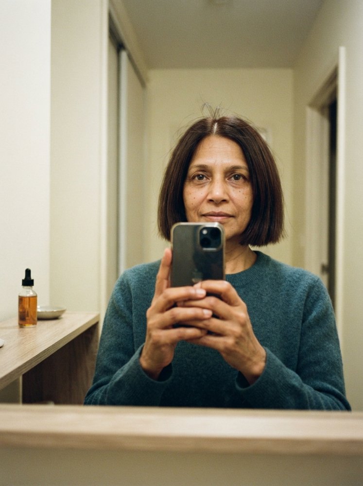 Dark Brown, Gray hair — short, bob, straight, smooth