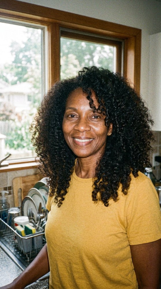 Dark Brown hairstyle with curly, natural, loose texture