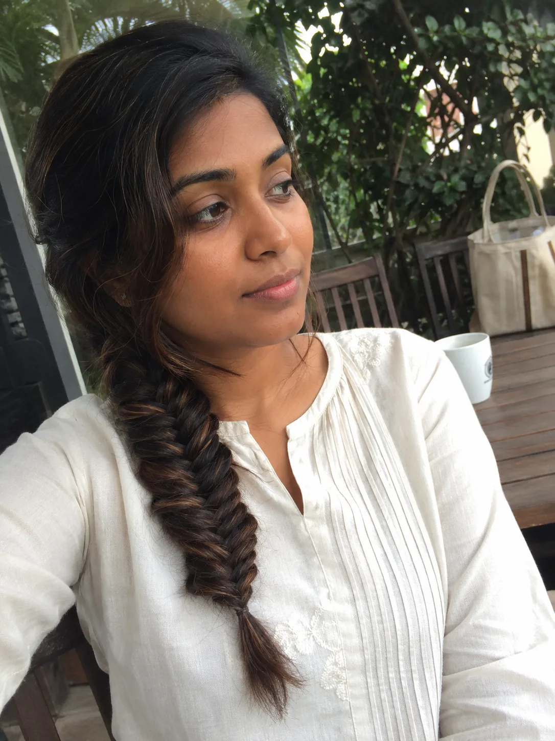 long wavy hair showing natural dry shape and movement