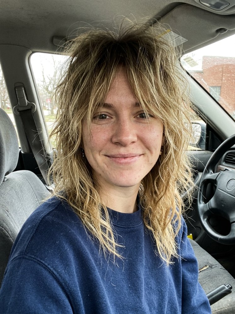 Light Blonde hairstyle with wavy, soft, tousled texture