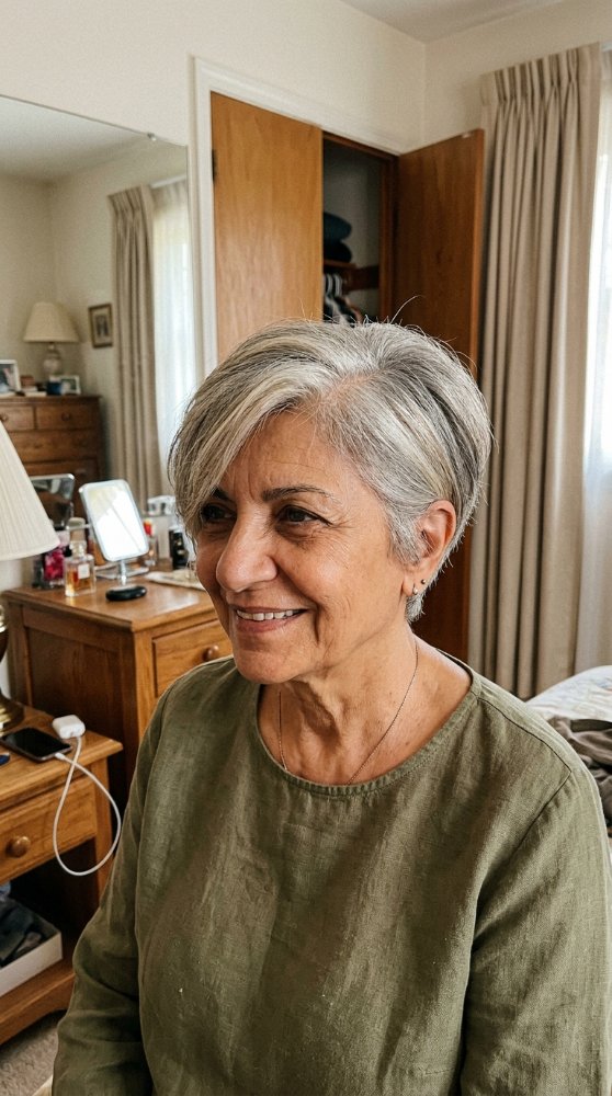 Gray pixie hairstyle
